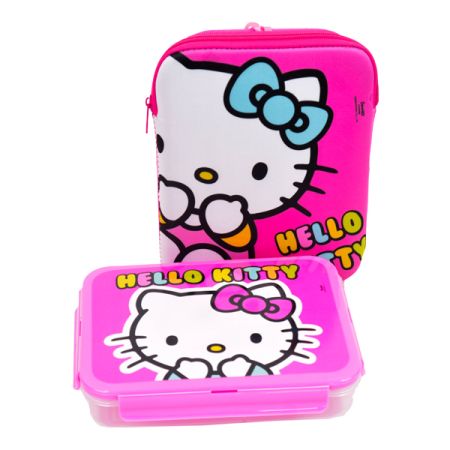 קופסת אוכל מחולקת עם תיק-הלו קיטי חד קרן ורוד