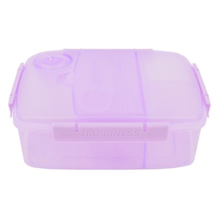 קופסת אוכל מחולקת 2 ליטר עם תא לסכו''ם - סגול