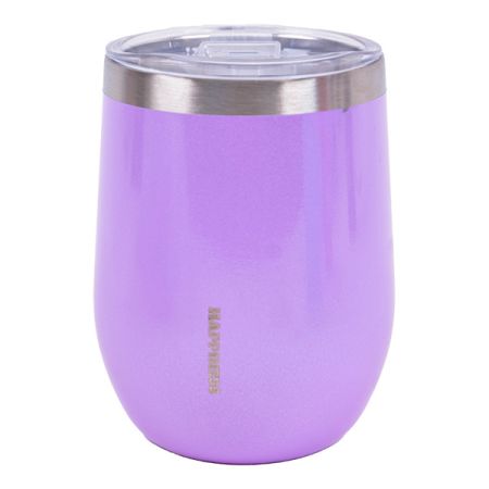 כוס נירוסטה דופן כפולה 350 מל - סגול נצנצים