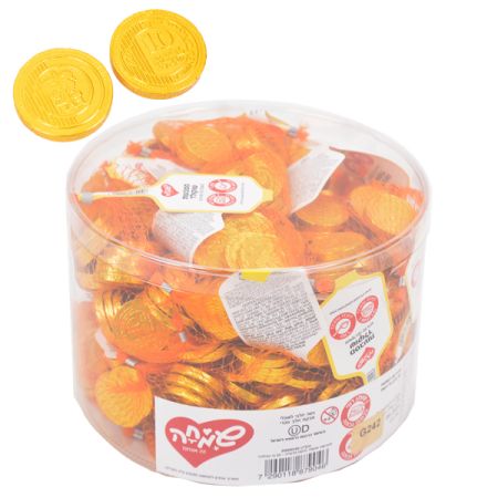 מטבעות שוקולד ברשת 30 גר בצילנדר –10 ש''ח