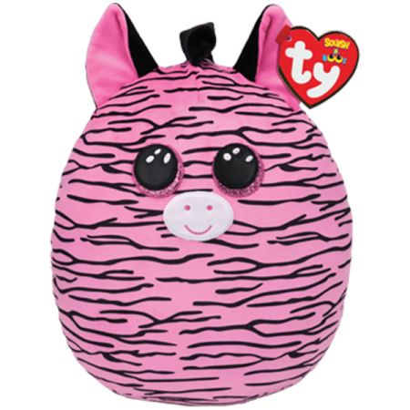 בובת TY עיניים גדולות כרית חיבוקי 10''-זואי זברה ורודה