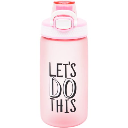 בקבוק עם ידית 550 מל ציפוי גומי - ורוד