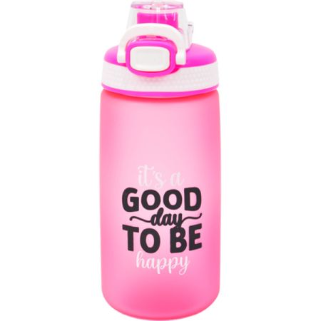 בקבוק עם ידית 550 מל ציפוי גומי - ורוד נאון