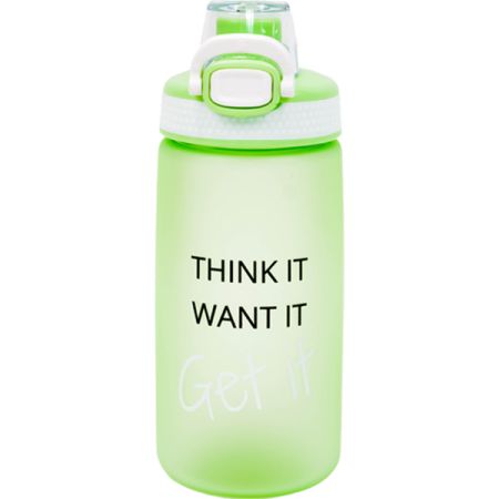 בקבוק עם ידית 550 מל ציפוי גומי - ירוק נאון