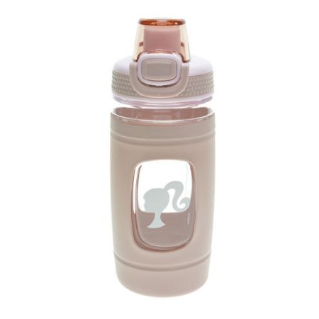 בקבוק עם ידית וכיסוי סיליקון 500 - ברבי ורוד