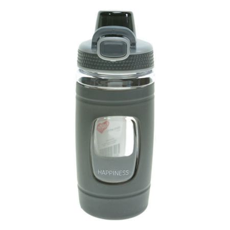 בקבוק עם ידית וכיסוי סיליקון 500 - שחור