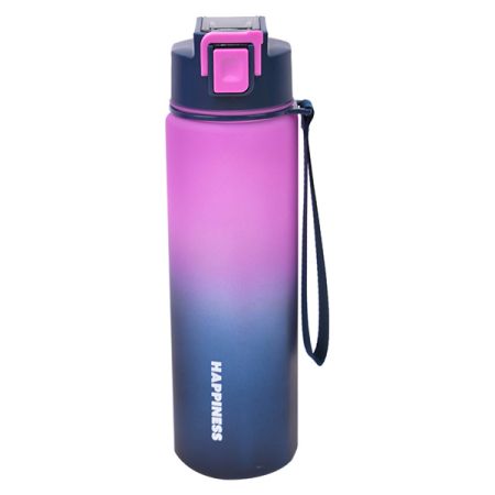 בקבוק ספורט עם ציפוי גומי ופיית סיליקון 1000 מ''ל - אומברה סגול כחול כהה