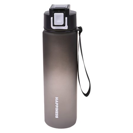 בקבוק ספורט עם ציפוי גומי ופיית סיליקון 1000 מ''ל - אומברה שחור אפור