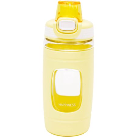 בקבוק עם ידית וכיסוי סיליקון 500 - בננה