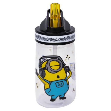 בקבוק פלסטיק 400 מ''ל עם צמיד - מיניונים מוסיקה
