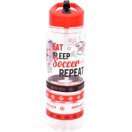 בקבוק טריטן 700 מ''ל עם צמידים- כדורגל גנרי אדום לבן