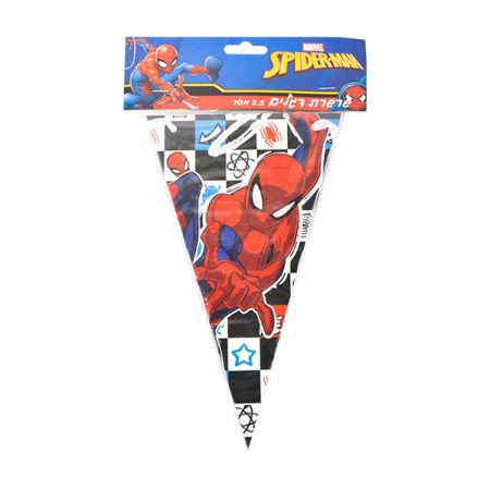 באנר שרשרת משולשים 2.5מ 12יח-ספיידרמן