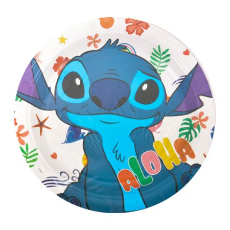 צלחות נייר 23סמ - סטיץ' 8 יח'