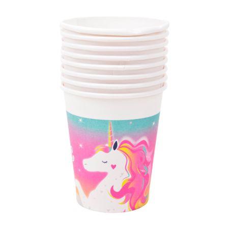 כוסות נייר 8יח-חד קרן פסטלי