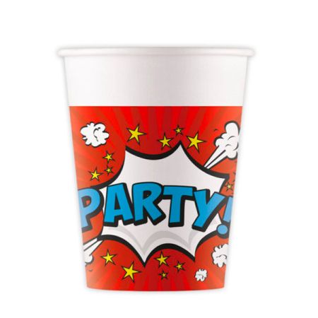 כוסות נייר 200מל 8יח-מסיבת בום