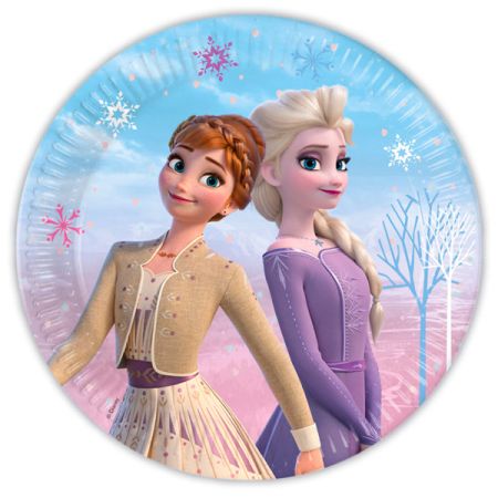 צלחות נייר 23סמ 8יח-פרוזן II רוח אביבית