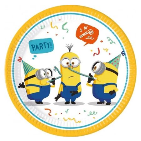 צלחות נייר 23סמ 8יח-מיניונים הדור הבא