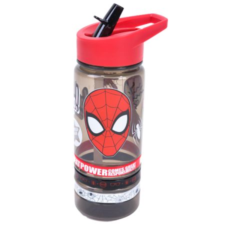 בקבוק 500 מל פלסטיק עם צמידים -ספיידרמן שחור