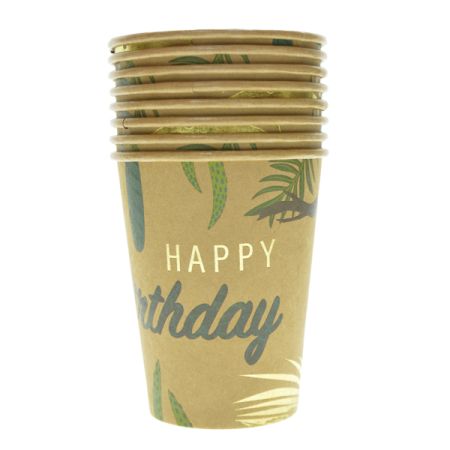 כוסות נייר 8יח-ספארי קראפט זהב