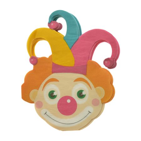 מפיות נייר צורני- 16 יח ליצן