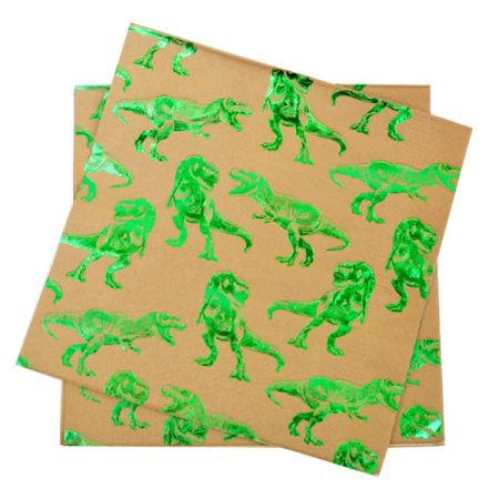 מפיות נייר 2 שכ 33X33 סמ 20 יח- דינוזאור מטאלי קראפט