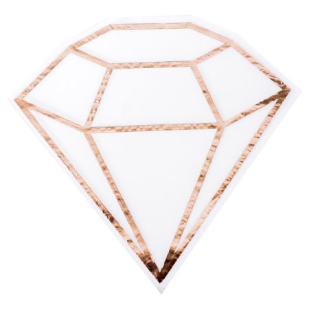 מפיות נייר צורני- 16 יח- יהלום הטבעת רוז גולד