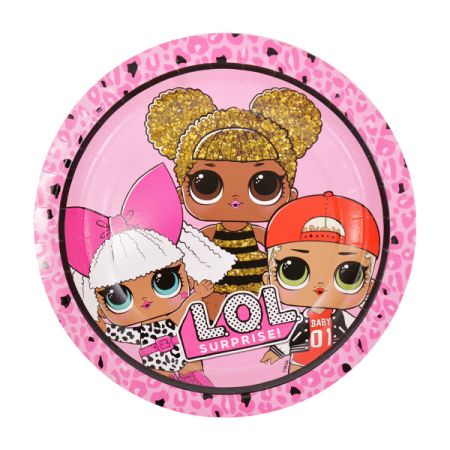 צלחות נייר 20 סמ  8 יח- LOL מנומר