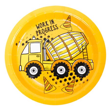 צלחות נייר 20 סמ  8 יח- טרקטור