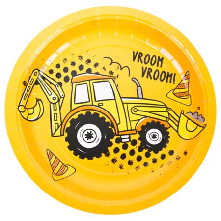 צלחות נייר 23 סמ  8 יח - טרקטור
