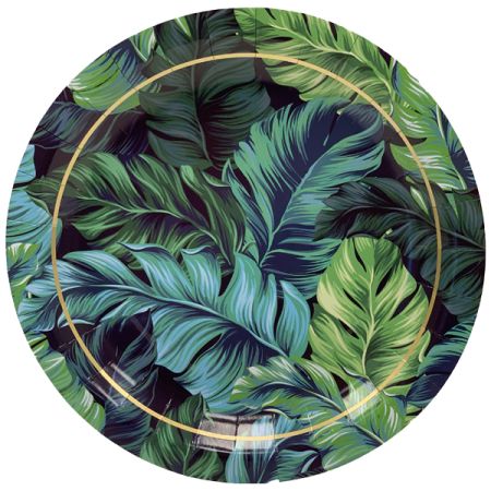 צלחות נייר 23 סמ 8 יח' עגולות - טרופי