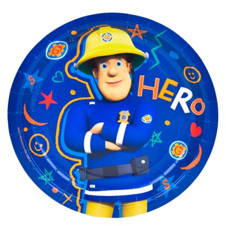 צלחות נייר 23סמ - סמי הכבאי 8 יחי - HERO