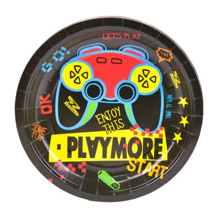 צלחות נייר 23 סמ 8 יח' - גיימרים