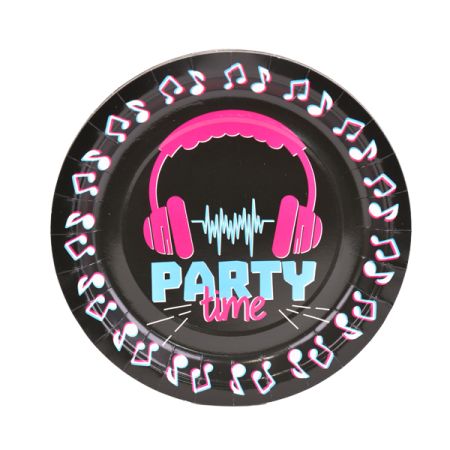 צלחות נייר 20 סמ 8 יח- תו מוזיקה