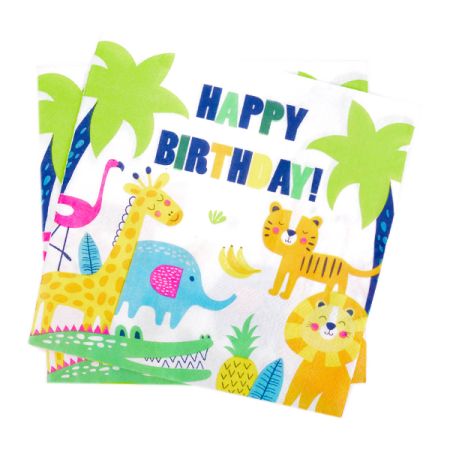 מפיות נייר 2 שכ 33X33 סמ 20 יח-חיות ספארי HB