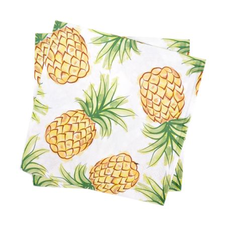 מפיות נייר 2 שכ 33X33 סמ 20 יח- אננסים לבן