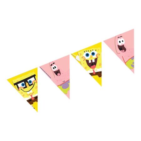 באנר שרשרת משולשים 2.5מ 12יח-בוב ספוג