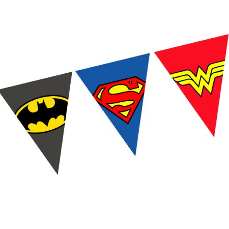 באנר שרשרת משולשים 2.5מ 12יח-ליגת הצדק