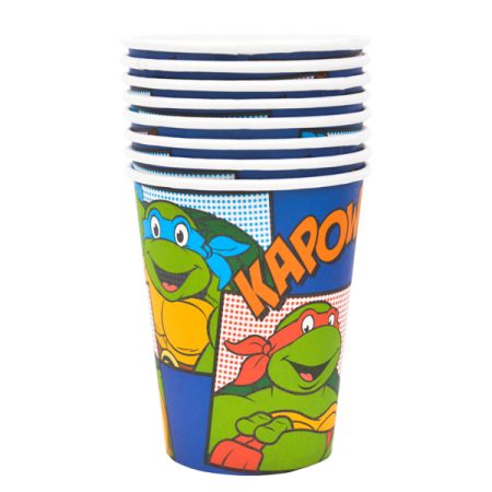 כוסות נייר 8יח-צבי הנינג'ה
