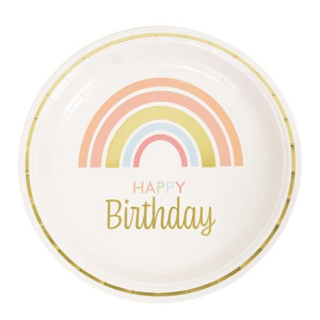 צלחות נייר 23 סמ 8יח עגולות-HB קשת