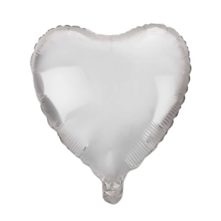 בלון מיילר 18 - לב כסף מטאלי -ארוז 50 יח'
