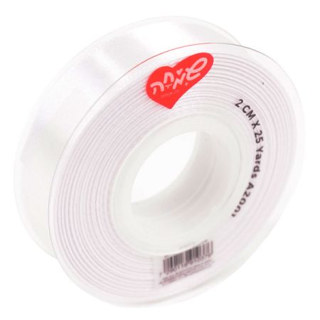 סרט סאטן 25 יארד 2 סמ - לבן