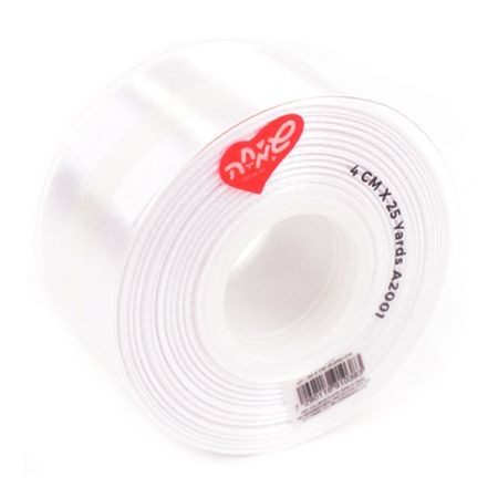 סרט סאטן 25 יארד 4 סמ - לבן