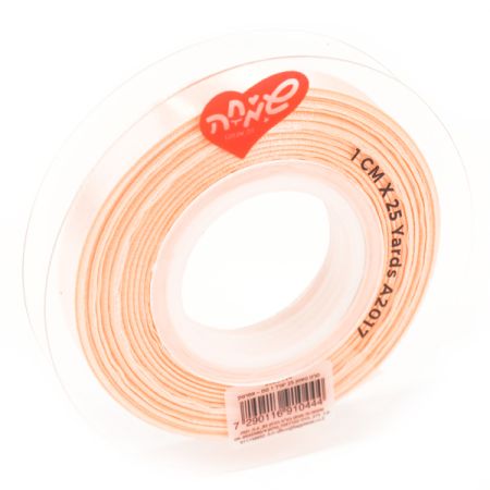 סרט סאטן 25 יארד 1 סמ - אפרסק