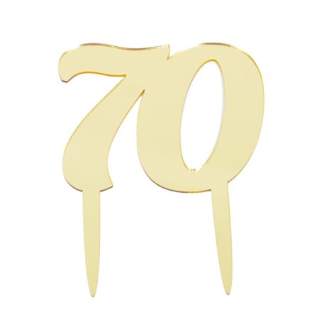 טופר אקרילי לעוגה- 1 יח -70 זהב