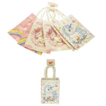 שקית חבל ממותג קטן- חד קרן 6 יח