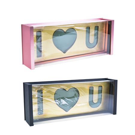 קופסת מתנה ACRY I LOVE YOU מלבן 65 סמ מעורב צבעים