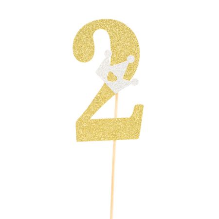 טופר גליטר גדול 1יח-מספר 2 זהב