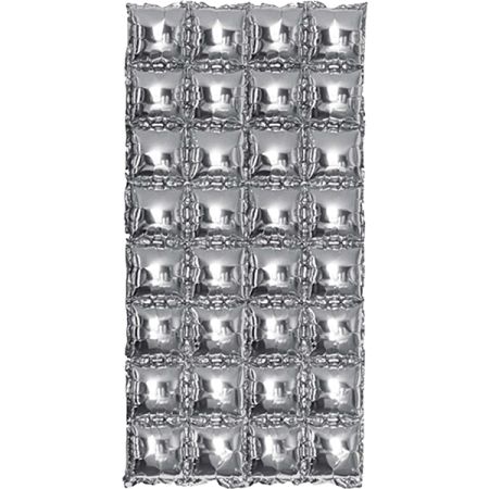 קיר בלונים מרובע מתנפח 76 על 140 סמ - כסף