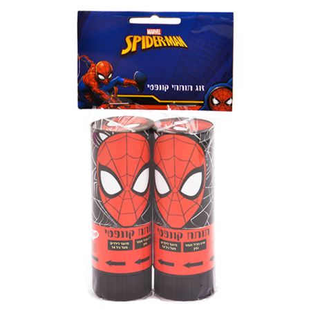 זוג תותחי קונפטי 11 סמ -ספיידרמן אדום שחור