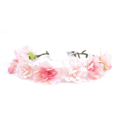 זר לראש-ורוד לבן אפרסק